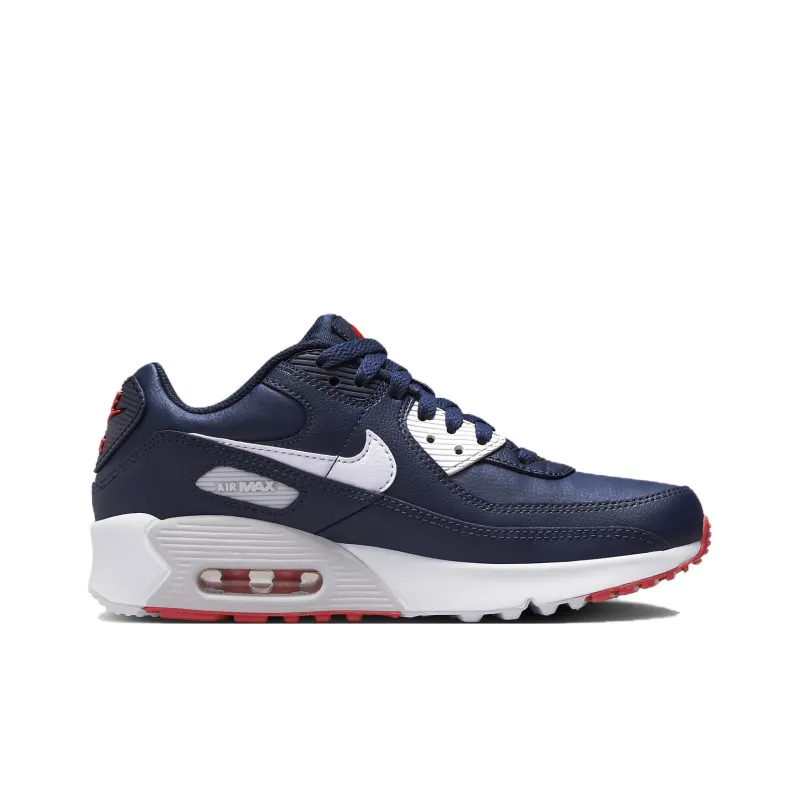 Nike Air Max 90 Leather Obsidian Track Red GS-1