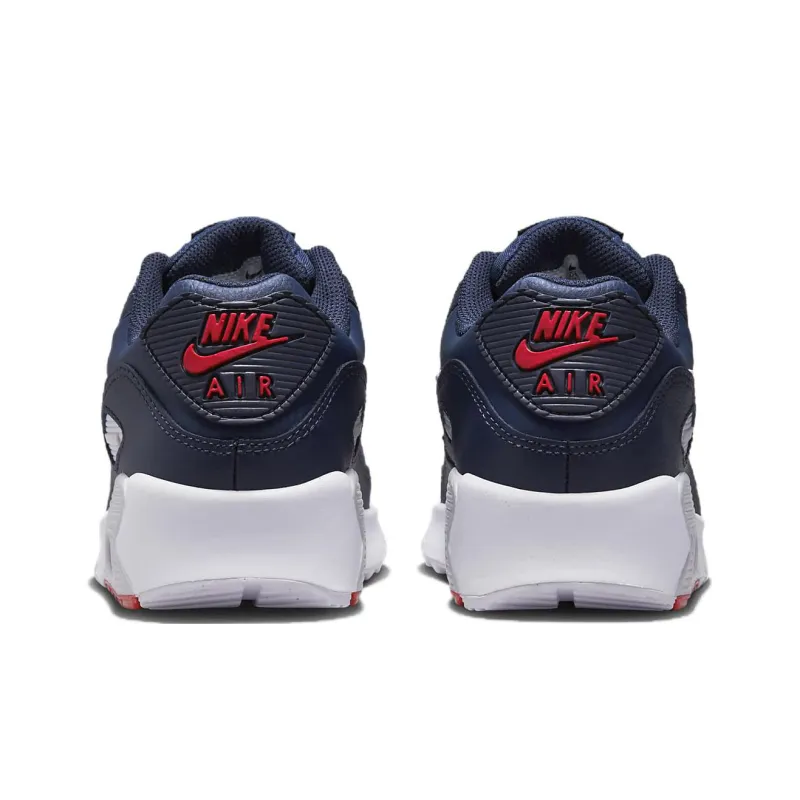 Nike Air Max 90 Leather Obsidian Track Red GS-4