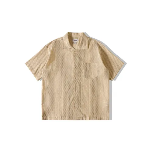 TEKABLU Shirts Men Apricot Yellow