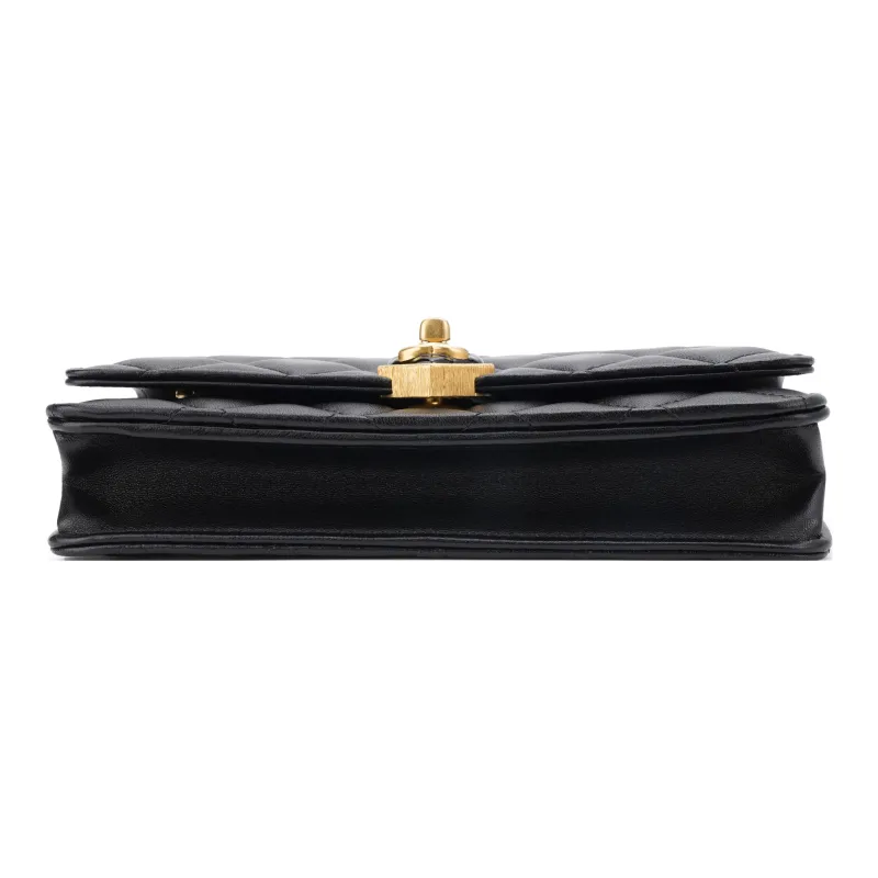 CHANEL WOC Sheepskin Wallet, Shoulder Bag, Crossbody Bag Women's Black-3