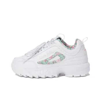 DisruptorII Laura Ashley x FILA Cushioned Slip-Resistant Low-Top Running Shoes Women's White