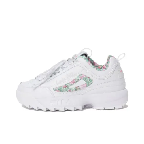 DisruptorII Laura Ashley x FILA Cushioned Slip-Resistant Low-Top Running Shoes Women's White