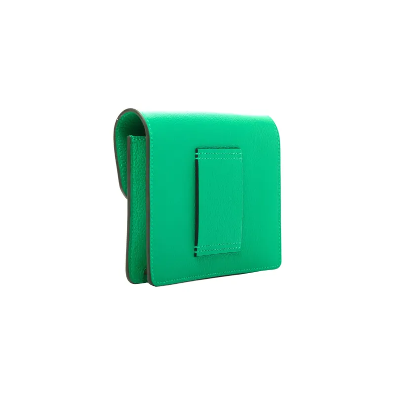 HERMES Roulis Evercolor Calfskin Pig Nose Coin Purse Card Holder Fanny Pack Wallet Women's 6W Menthe Mint Green-2