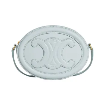 CELINE Triomphe Smooth Cow Leather Mooncake Bag Wallet Shoulder Bag Crossbody Bag Regular Women's Soft Blue