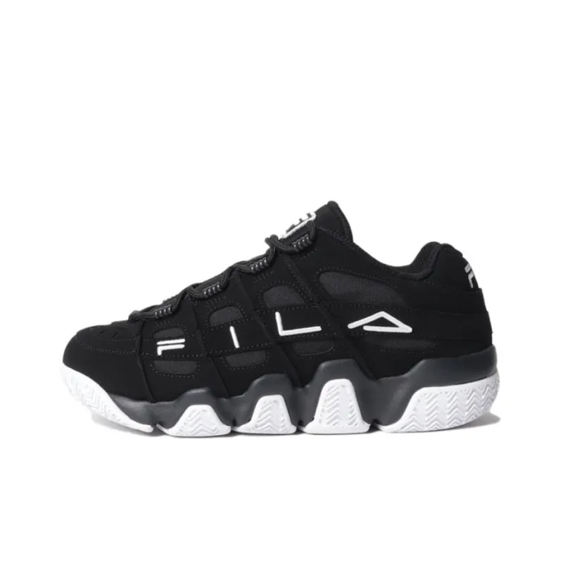 FILA Barricade Xt97 Anti Slip Wear Resistant Low Top Vintage Basketball Shoes Unisex Black White-0