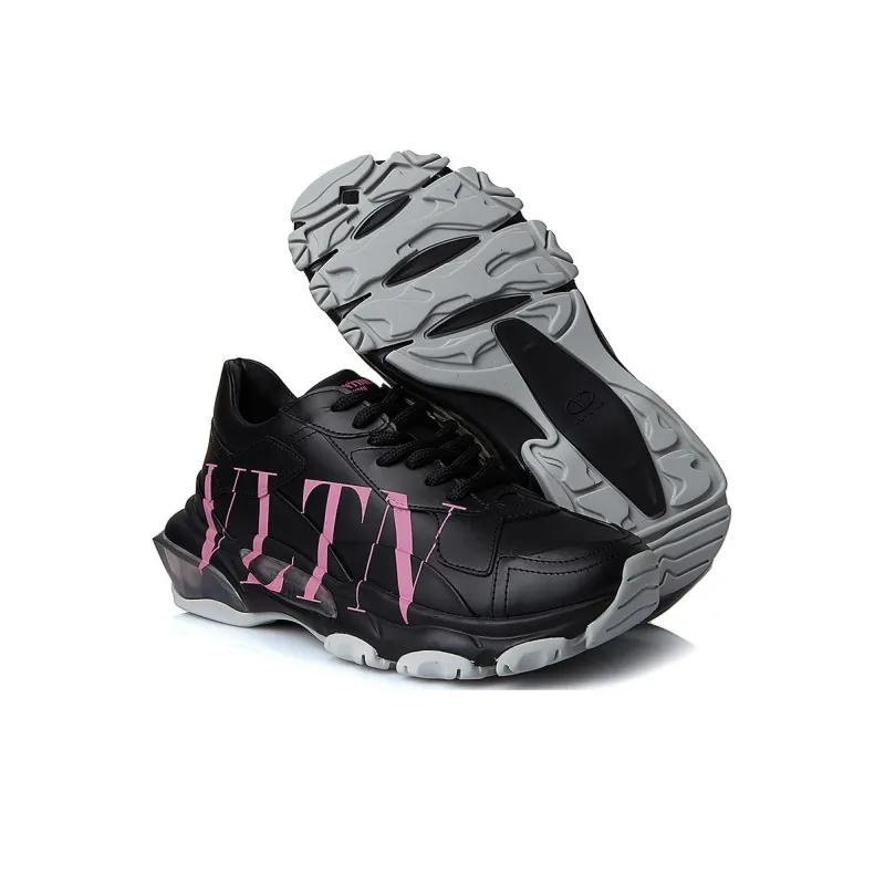 Valentino Women's Bounce 'Logo Print - Black Pink'-6