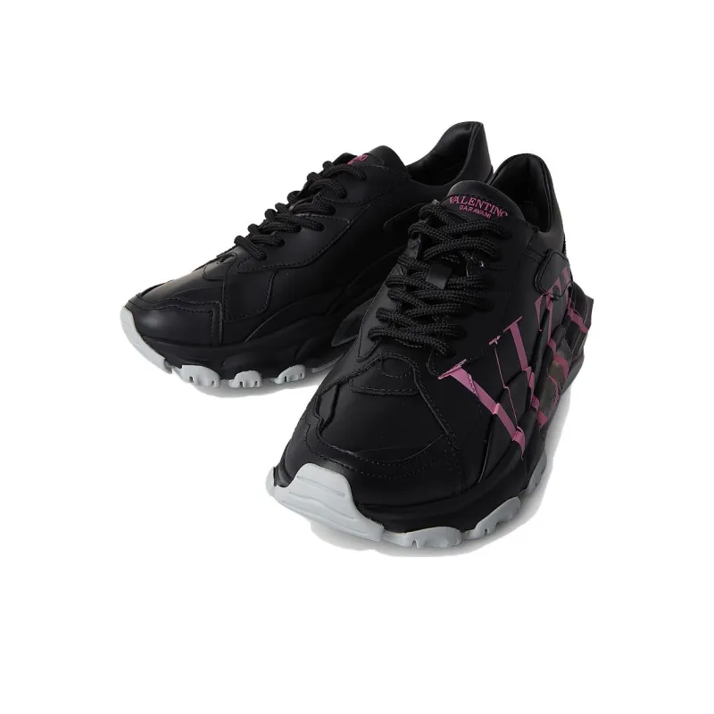 Valentino Women's Bounce 'Logo Print - Black Pink'-2