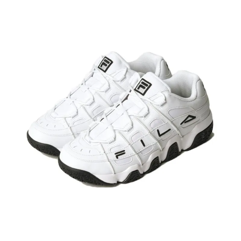 FILA Barricade Xt97 Anti-Slip Wear-Resistant Low-Top Vintage Basketball Shoes Unisex White Black-1