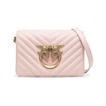 PINKO Calfskin Shoulder Bag Crossbody Bag Women's Light Pink