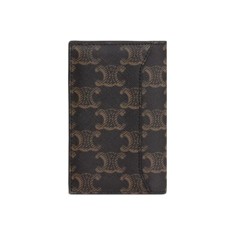 CELINE Cow Leather Card Holder Men's Black-2