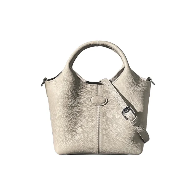 AJ AOIRJ Genuine Leather Basket Bag Bucket Shape Shoulder Bag Crossbody Bag Handbag Regular Women's Apricot/Brown/Khaki-2
