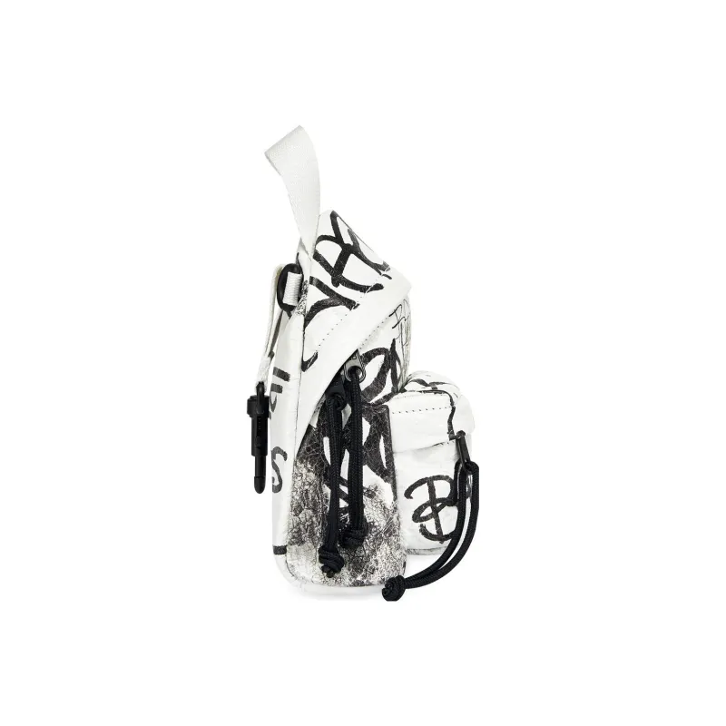 Balenciaga Explorer Sheepskin Backpack Mini Men's Black/White-1