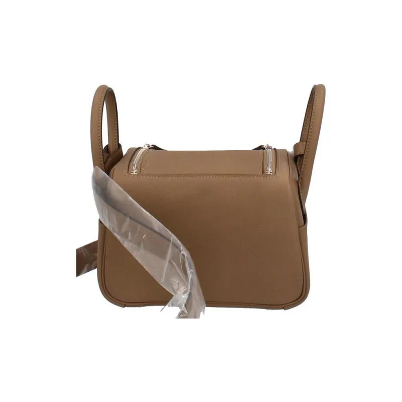 HERMES Lindy Swift Leather Handbag Shoulder Bag Crossbody Bag Mini Women's D0 Beige Weimar Dog Beige-3