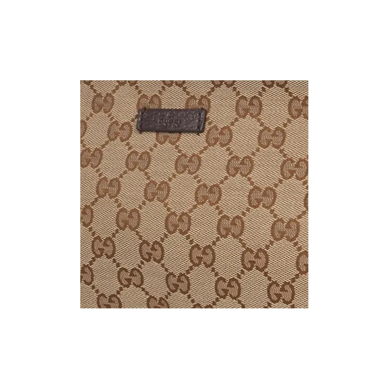 GUCCI Canvas With Leather Messenger Bag Shoulder Bag Crossbody Bag Unisex Ebony & Brown-5