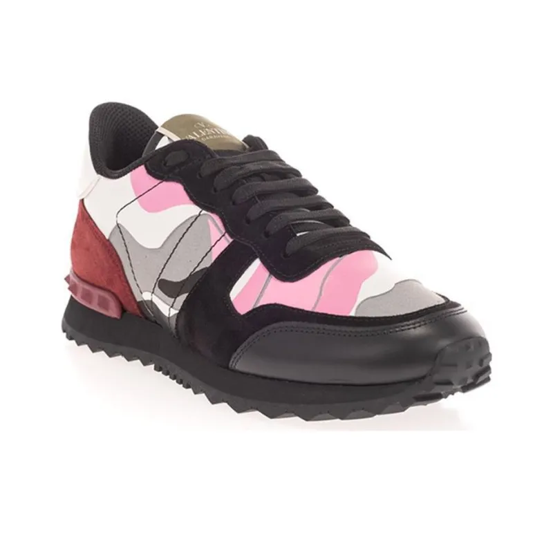 Valentino Rockrunner Low Top Casual Shoes Women's Black Gray-2