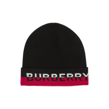 Burberry Cashmere Polyamide Beanies Women's Black