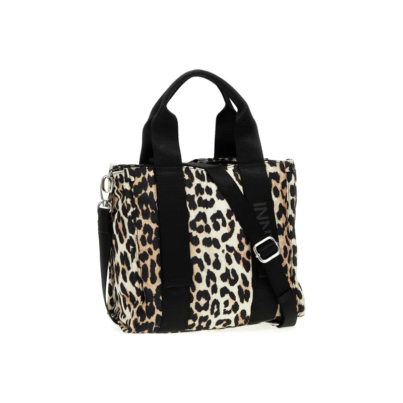 GANNI Leopard-Print Small Tote Bag-1