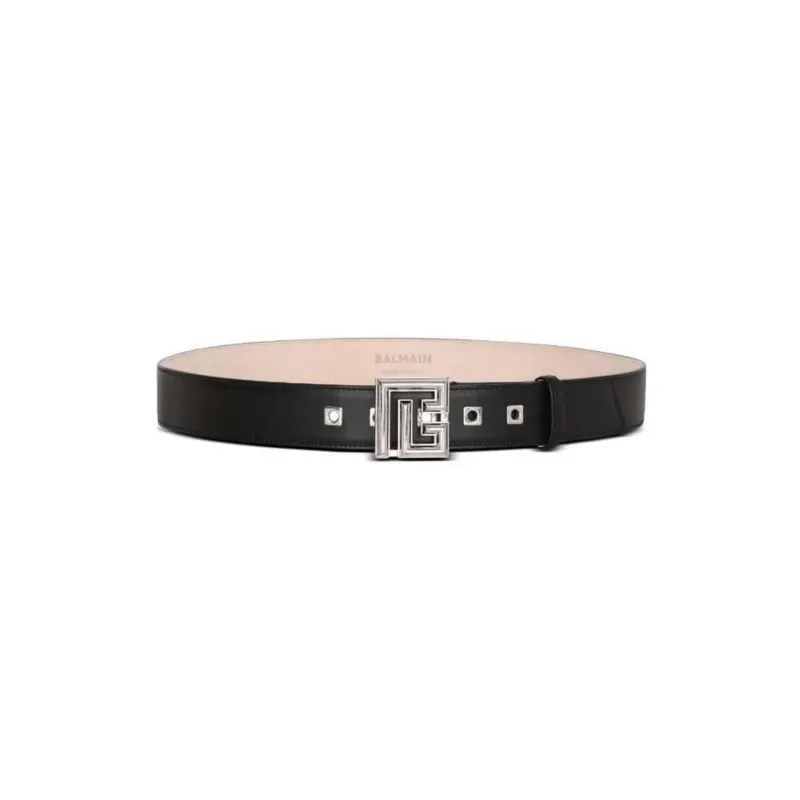 BALMAIN Logo Plaque Buckled Belt-0