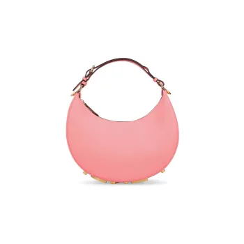 FENDI Fendigraphy Leather Handbag, Shoulder Bag Small Size Women's Pink