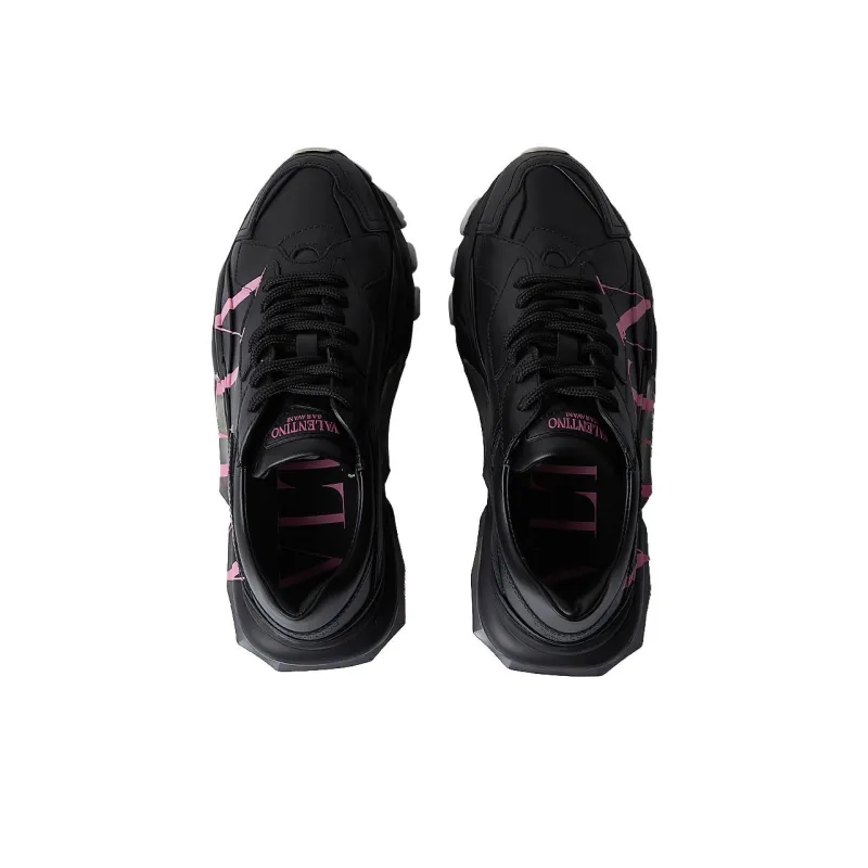 Valentino Women's Bounce 'Logo Print - Black Pink'-4