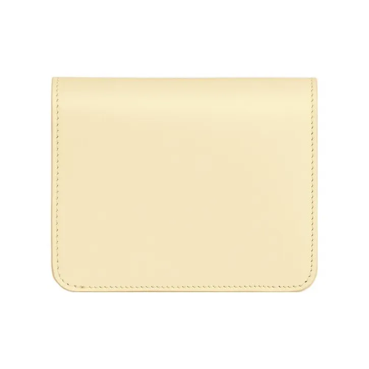 CELINE Triomphe Shiny Cow Leather Wallet Women's Sunshine Yellow-3