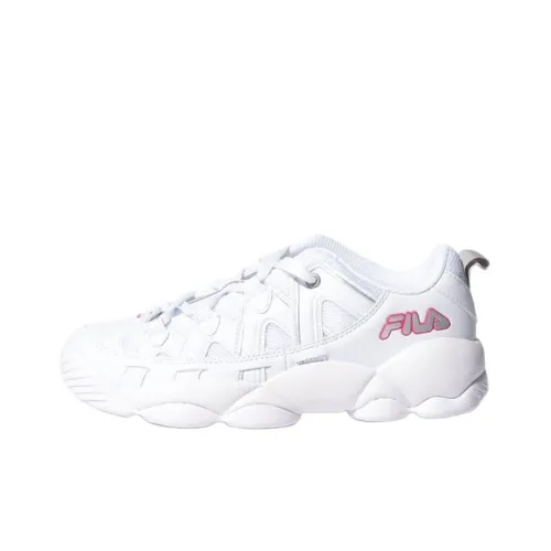 FILA Spaghetti Raw C-1 Anti-Slip Wear-Resistant Low-Top Vintage Basketball Shoes Unisex White Red
