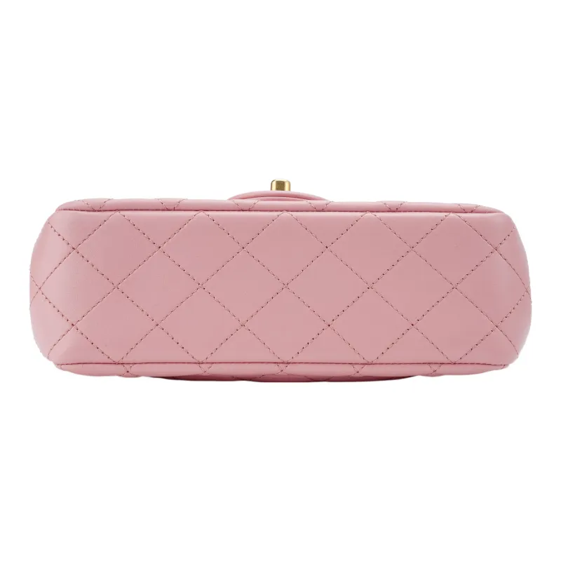 CHANEL Sheepskin Chain Bag, Shoulder Bag, Crossbody Bag Mini Women's Pink-3