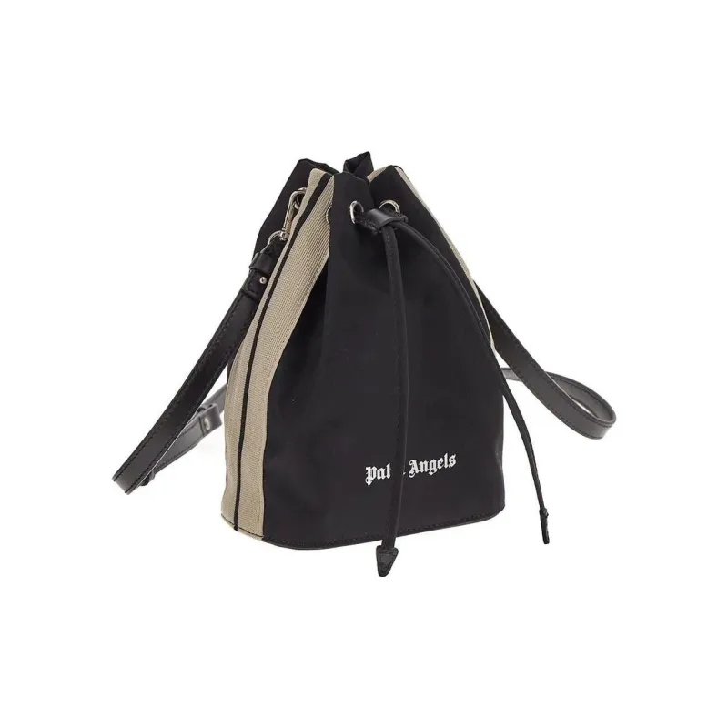 PALM ANGELS Venice Track Drawstring Bag Black/Off white-1
