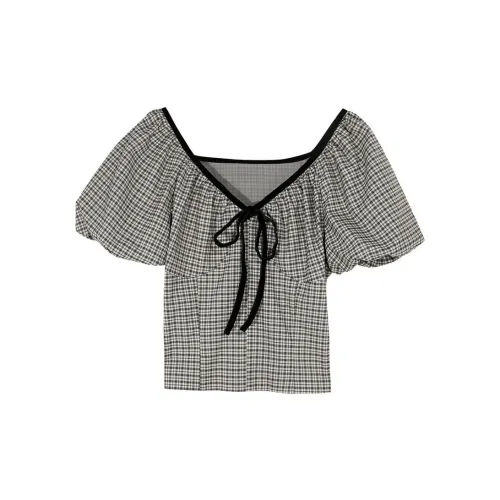 3COLOUR Crop Tops Women's Gray Coffee