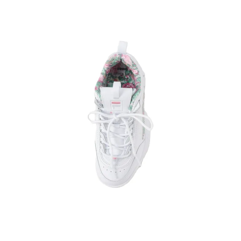 DisruptorII Laura Ashley x FILA Cushioned Slip-Resistant Low-Top Running Shoes Women's White-2