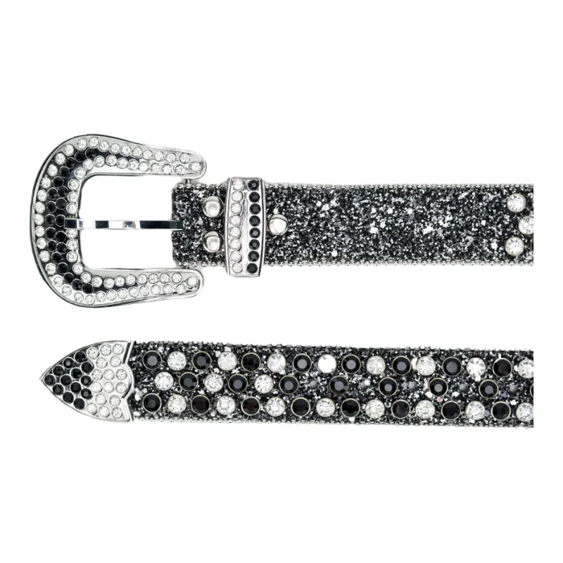 NINE NAIL 9 Section Spike Vintage Trendy Y2K Pin Buckle Stud Rhinestone Embellished Belt Belt Unisex Width  3.8cm-8