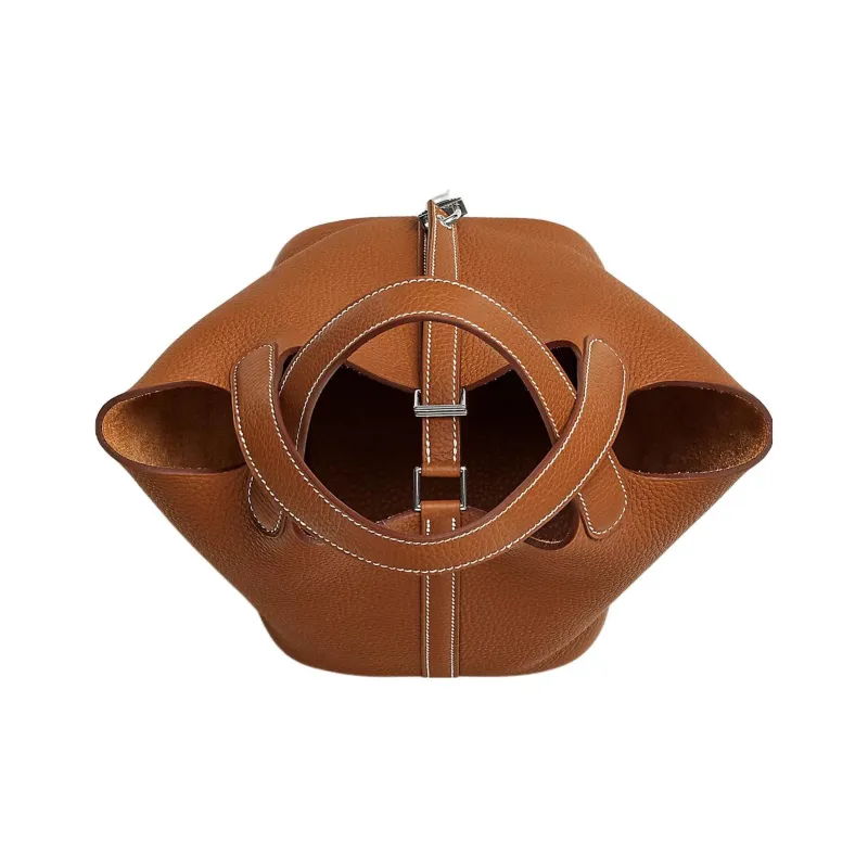 HERMES Bag Picotin 18 Lock Clemence Leather Gold-3