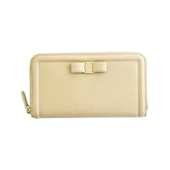 FERRAGAMO Vara Calfskin Wallet Women's Yellow