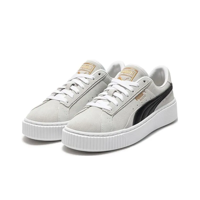 PUMA SuedePlatform 'White And Black' Women's-2