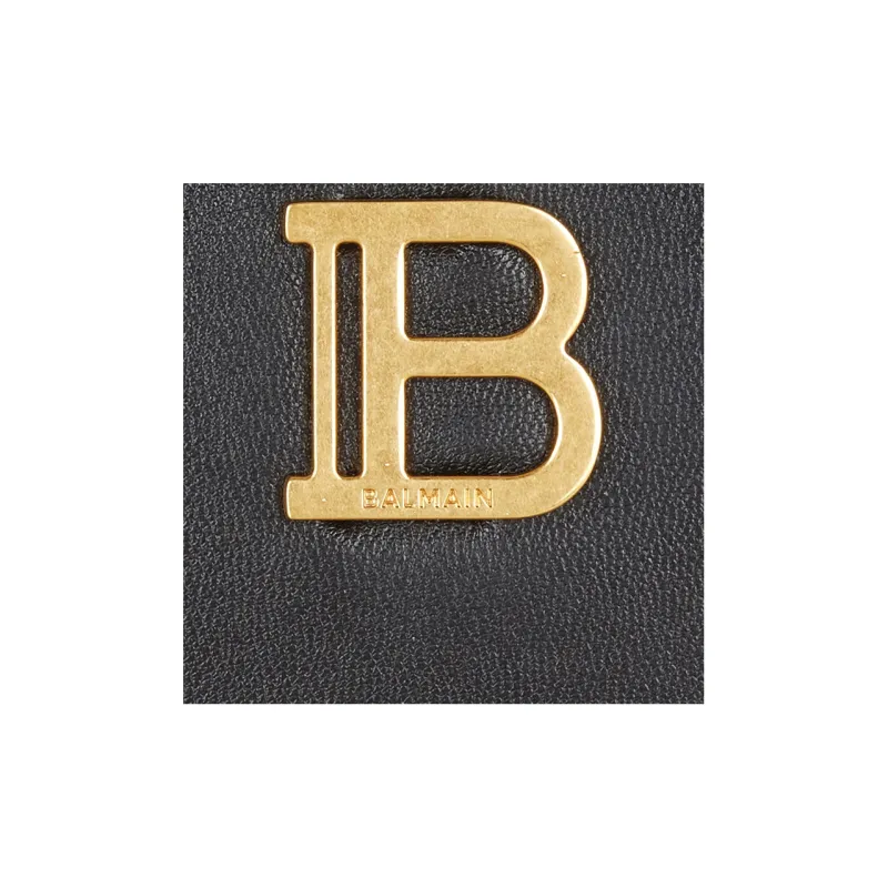 BALMAIN B-BUZZ Smooth Cow Leather Wallet Women's Black-3