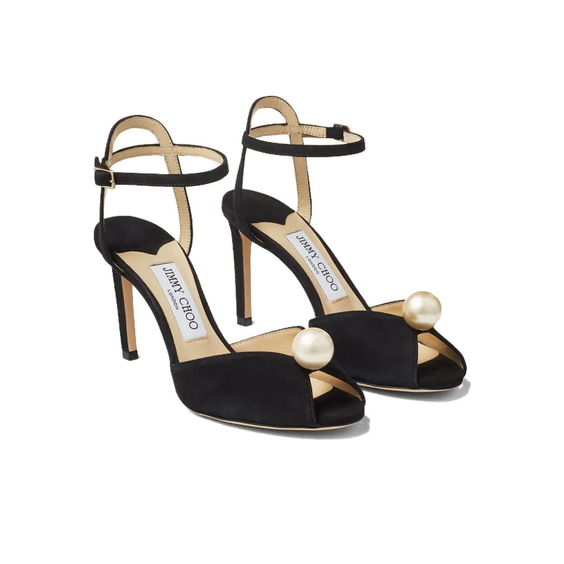 Jimmy Choo Sacora 85mm Pearl-embellished Sandals-2