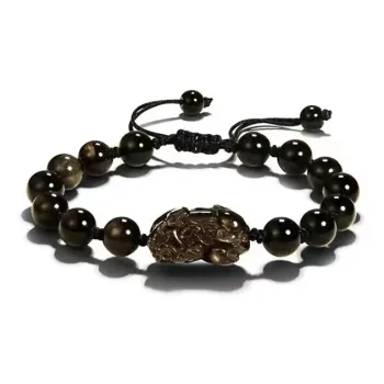 BYTHERE Strawberry Quartz Obsidian Bracelets Unisex