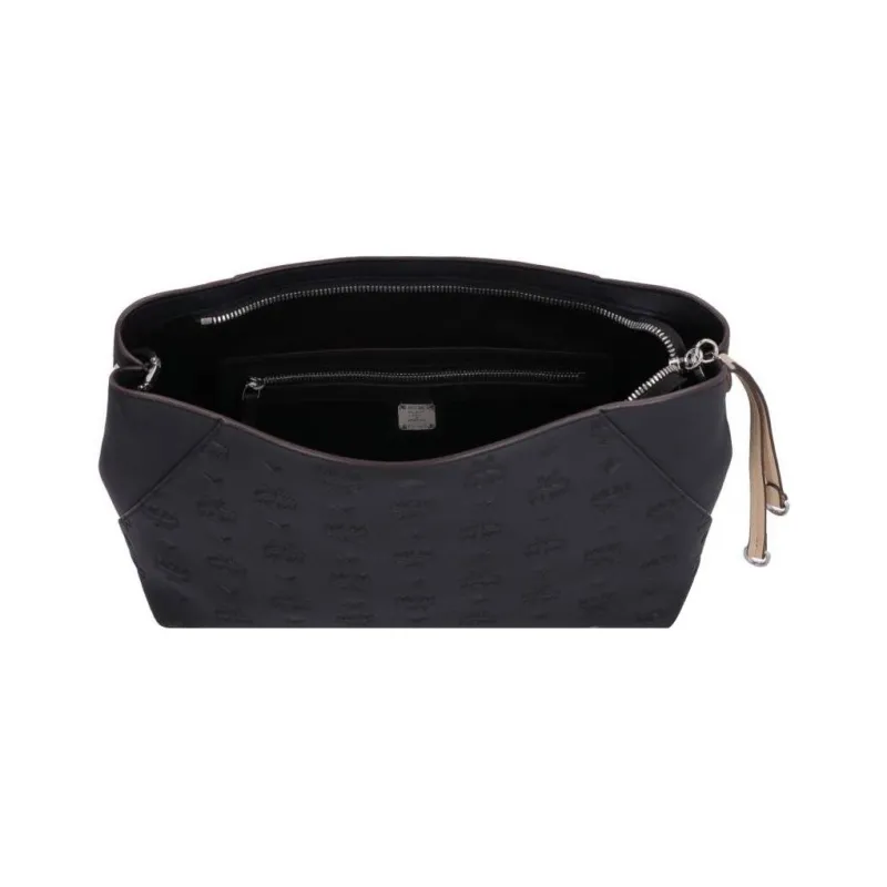 MCM Cow Leather Portable Crossbody Bag Shoulder Bag Regular Women's Black-4