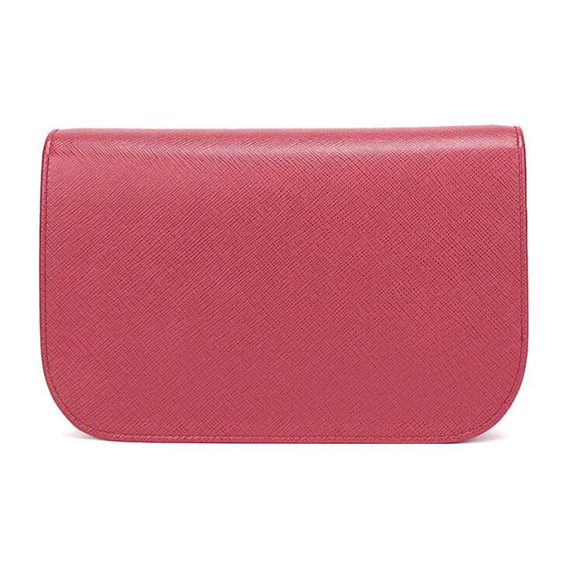 PRADA Cow Leather Clutches Crossbody Bag Shoulder Bag Women's Red-2
