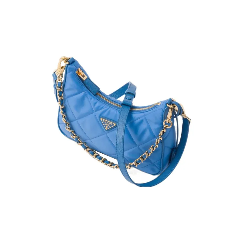 PRADA Fabric Handbag Shoulder Bag Regular Women's Blue-2