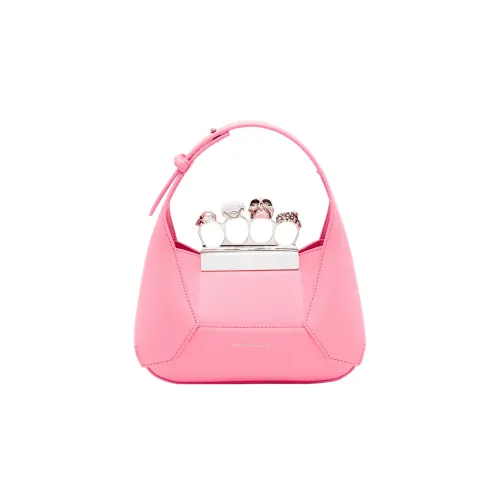 Alexander McQueen Smooth Cow Leather Hobo Bag Shoulder Bag Crossbody Handbag Mini Women's Pink