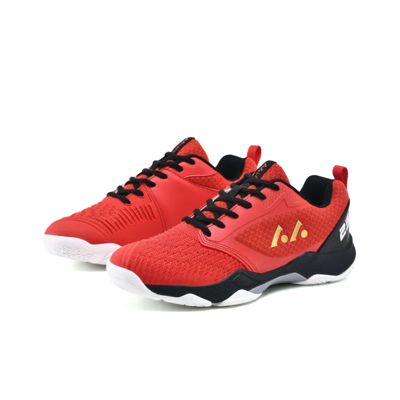 LEFUS Low Top Badminton Shoes Unisex Red-2