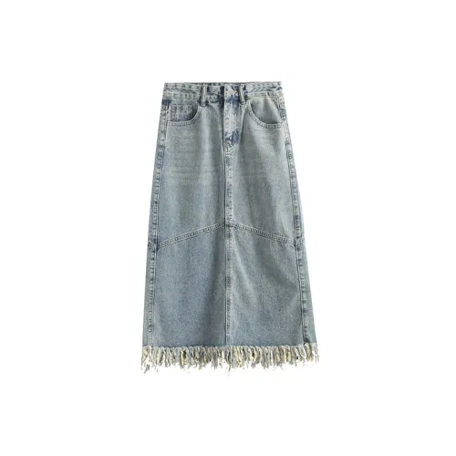 TWOPLUMGIRLS Denim Long Skirts Women's