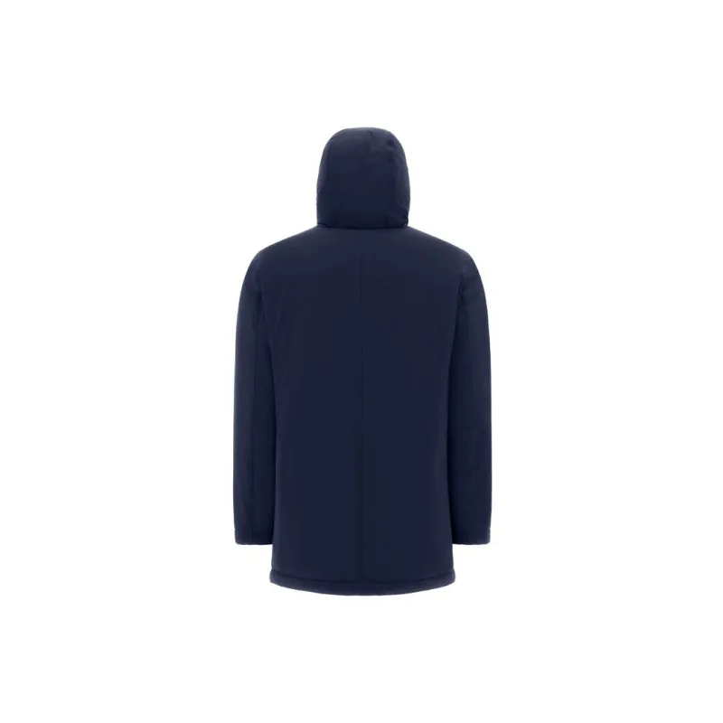 HERNO Long Sleeved Zip-Up Hooded Drawstring Raincoat-1