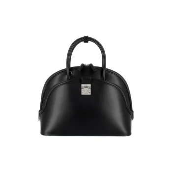 MCM Tracy Visetos Leather Tote Bag Shopping Bag Handbag Large Size Women's Black