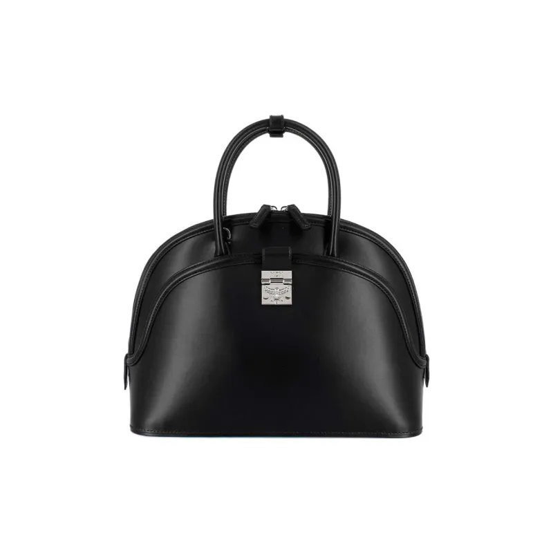 MCM Tracy Visetos Leather Tote Bag Shopping Bag Handbag Large Size Women's Black-0