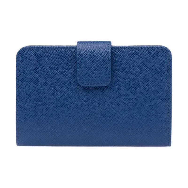 PRADA Leather Wallet Small Size Women's Blue-2