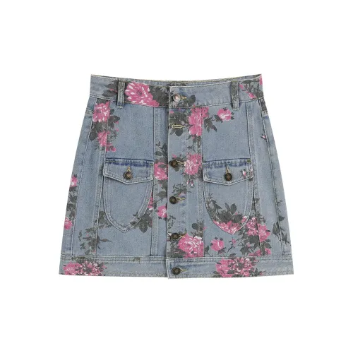 ELF SACK Denim Short Skirts Women's Denim Blue