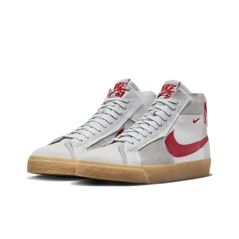 Nike Sb Zoom Blazer Mid Premium Deconstructed White University Red Gum-2