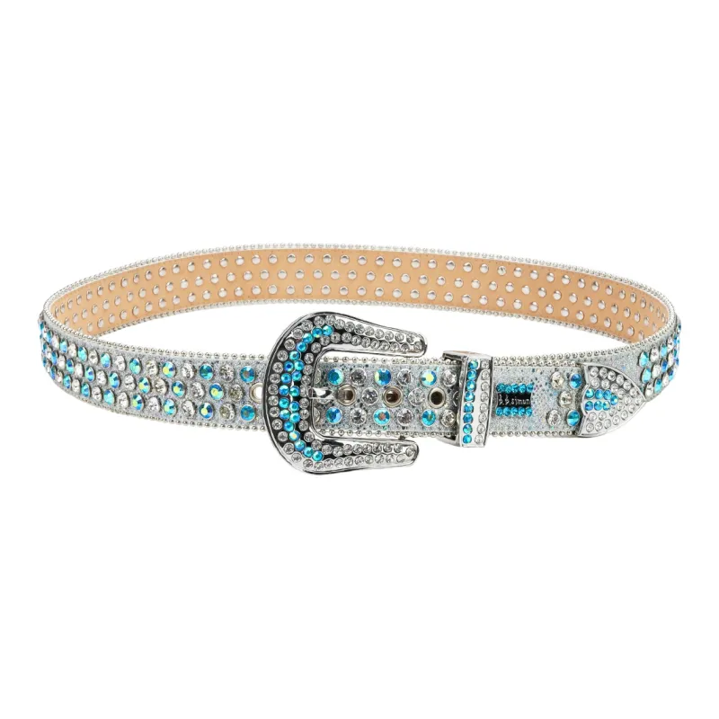NINE NAIL 9 Section Spike Vintage Trendy Y2K Pin Buckle Stud Rhinestone Embellished Belt Belt Unisex Width  3.8cm-17